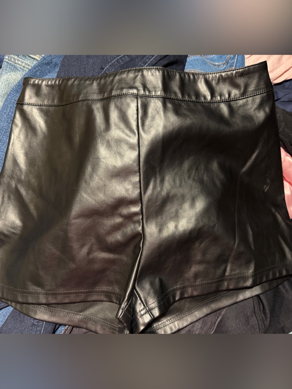 SHEIN Black Faux Leather Women’s Shorts